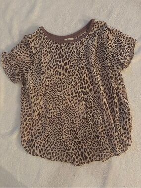 Kori Leopard Print Short Sleeve Tee - Brown